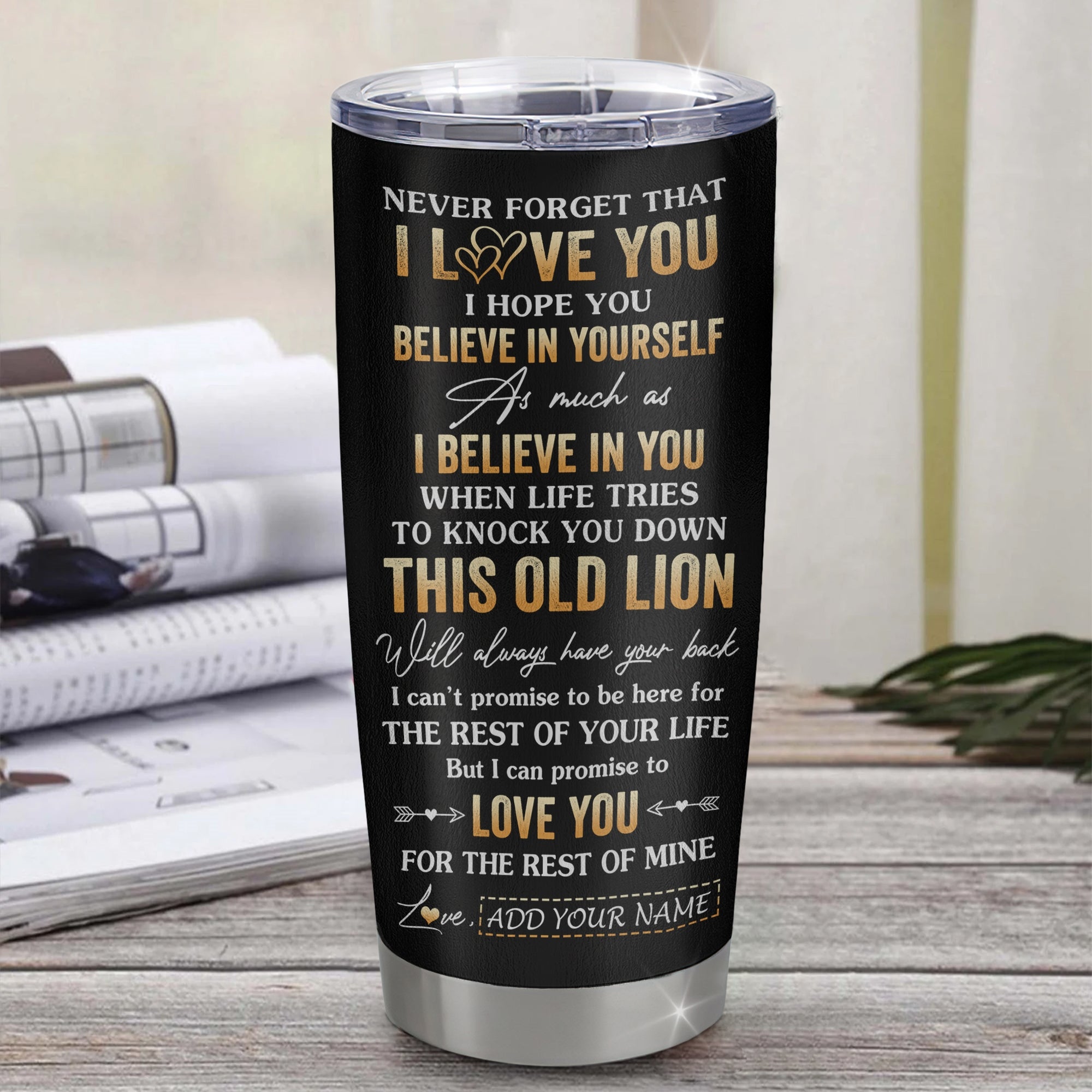 Personalized To My Granddaughter Gifts From Grandma Grandpa Tumbler Old Lion Love You Granddaughter Birthday Gifts Graduation Christmas Custom Cup Travel Mug | siriusteestore
