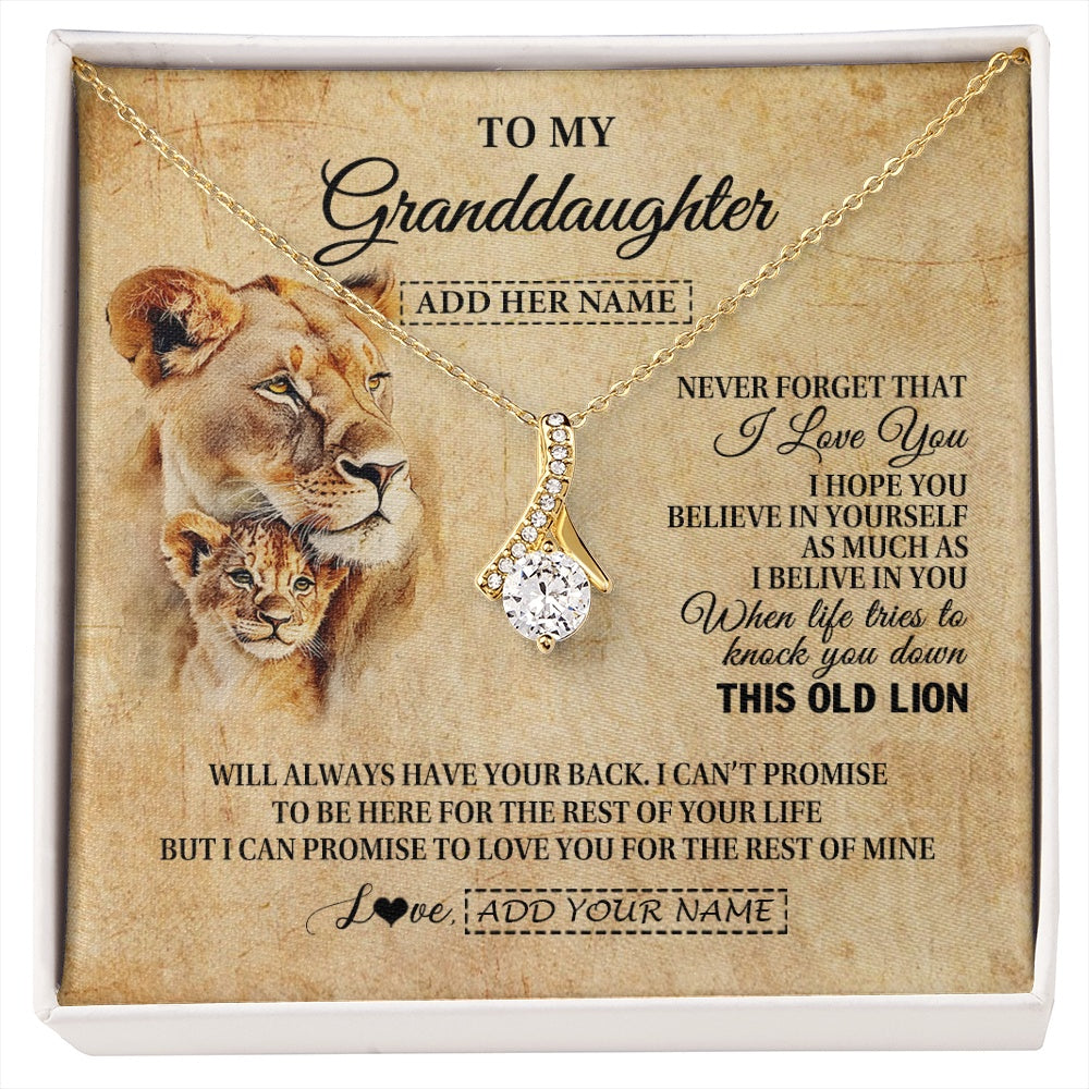 Alluring Beauty Necklace 18K Yellow Gold Finish | 1 | Personalized To My Granddaughter Gifts From Grandma Lion Necklace I Love You Granddaughter Birthday Gifts Graduation Christmas Custom Gift Box Message Card | siriusteestore.myshopify