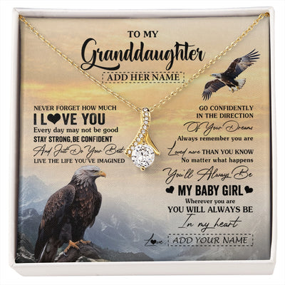 Alluring Beauty Necklace 18K Yellow Gold Finish | 1 | Personalized To My Granddaughter Gifts From Grandma Necklace Eagle Never Forget How Much I Love You Granddaughter Birthday Christmas Gift Box Message Card | siriusteestore.myshopify