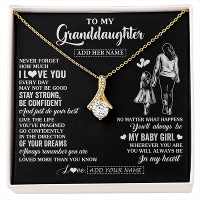 Alluring Beauty Necklace 18K Yellow Gold Finish | 1 | Personalized To My Granddaughter Gifts From Grandma Necklace Never Forget How Much I Love You Granddaughter Birthday Graduation Christmas Gift Box Message Card | https://siriusteestore.