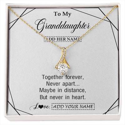 Alluring Beauty Necklace 18K Yellow Gold Finish | 1 | Personalized To My Granddaughter Gifts From Grandma Necklace Together Forever With Heartfelt Message Granddaughter Birthday Christmas Gift Box Message Card | https://siriusteestore.