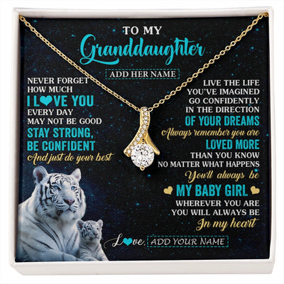 Alluring Beauty Necklace 18K Yellow Gold Finish | 1 | Personalized To My Granddaughter Gifts From Grandma Necklace White Tiger Never Forget How Much I Love You Granddaughter Birthday Gift Box Message Card | siriusteestore.myshopify