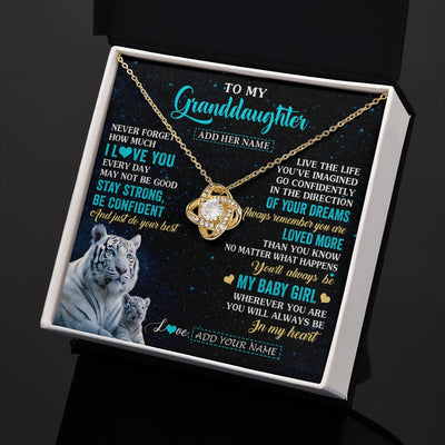 Love Knot Necklace 18K Yellow Gold Finish | 2 | Personalized To My Granddaughter Gifts From Grandma Necklace White Tiger Never Forget How Much I Love You Granddaughter Birthday Gift Box Message Card | siriusteestore.myshopify