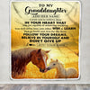 Personalized To My Granddaughter Gifts From Grandma Papa Blanket Don't Give Up Horse Gifts For Granddaughter Birthday Graduation Christmas Fleece Blanket | siriusteestore