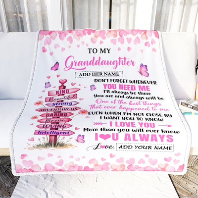 Personalized To My Granddaughter Gifts From Grandma Papa Blanket Kind Beautiful Birthday Gifts For Granddaughter Valentines Graduation Christmas Fleece Blanket | siriusteestore