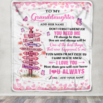 Personalized To My Granddaughter Gifts From Grandma Papa Blanket Kind Beautiful Birthday Gifts For Granddaughter Valentines Graduation Christmas Fleece Blanket | siriusteestore