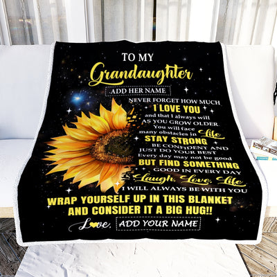 Personalized To My Granddaughter Gifts From Grandma Wood Blanket Purple Wood How Much I Love You Custom Granddaughter Birthday Gifts Christmas Fleece Blanket | siriusteestore