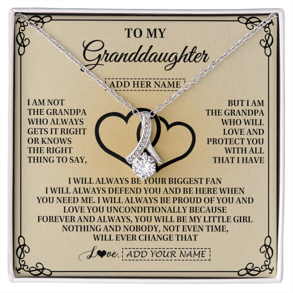 Alluring Beauty Necklace 14K White Gold Finish | 1 | Personalized To My Granddaughter Gifts From Grandpa Granddaughter Birthday Gifts Jewelry Women Granddaughter Pendant Necklace Christmas Gift Box Message Card | https://siriusteestore.