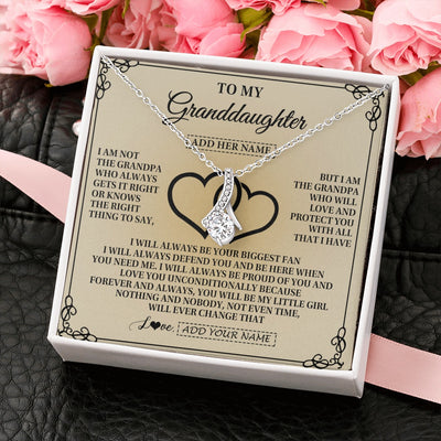 Alluring Beauty Necklace 14K White Gold Finish | 2 | Personalized To My Granddaughter Gifts From Grandpa Granddaughter Birthday Gifts Jewelry Women Granddaughter Pendant Necklace Christmas Gift Box Message Card | https://siriusteestore.