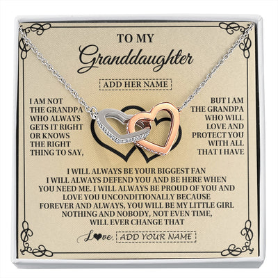 Interlocking Hearts Necklace Stainless Steel & Rose Gold Finish | 1 | Personalized To My Granddaughter Gifts From Grandpa Granddaughter Birthday Gifts Jewelry Women Granddaughter Pendant Necklace Christmas Gift Box Message Card | https://siriusteestore.