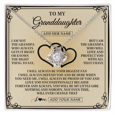Love Knot Necklace 14K White Gold Finish | 1 | Personalized To My Granddaughter Gifts From Grandpa Granddaughter Birthday Gifts Jewelry Women Granddaughter Pendant Necklace Christmas Gift Box Message Card | https://siriusteestore.
