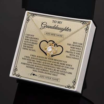 Love Knot Necklace 18K Yellow Gold Finish | 2 | Personalized To My Granddaughter Gifts From Grandpa Granddaughter Birthday Gifts Jewelry Women Granddaughter Pendant Necklace Christmas Gift Box Message Card | https://siriusteestore.