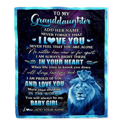 Personalized To My Granddaughter Gifts From Grandpa Papa Blanket I Love You Lion Birthday Gift Ideas For Granddaughter Graduation Christmas Fleece Blanket | siriusteestore