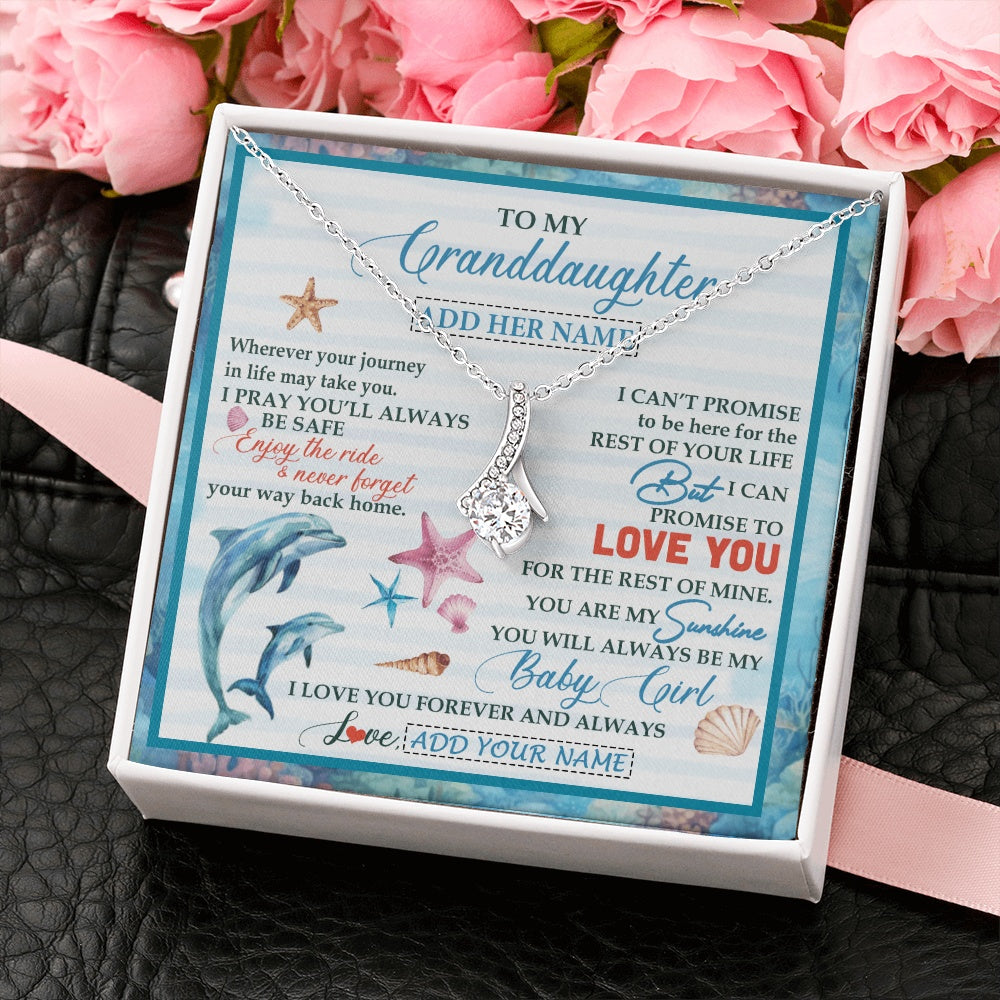 Alluring Beauty Necklace 14K White Gold Finish | 2 | Personalized To My Granddaughter Gifts Necklace Dolphin From Grandma My Sunshine For Jewelry Granddaughter Birthday Gift Christmas Custom Gift Box Message Card | https://siriusteestore.