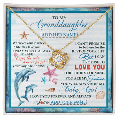 Love Knot Necklace 18K Yellow Gold Finish | 1 | Personalized To My Granddaughter Gifts Necklace Dolphin From Grandma My Sunshine For Jewelry Granddaughter Birthday Gift Christmas Custom Gift Box Message Card | https://siriusteestore.
