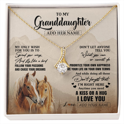 Alluring Beauty Necklace 18K Yellow Gold Finish | 1 | Personalized To My Granddaughter Gifts Necklace From Grandma Grandpa Horse My Only Wish For You Granddaughter Birthday Gifts Christmas Gift Box Message Card | https://siriusteestore.