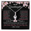 Alluring Beauty Necklace 14K White Gold Finish | 1 | Personalized To My Granddaughter Gifts Necklace From Grandma Grandpa Love Precious Granddaughter Birthday Graduation Christmas Customized Gift Box Message Card | siriusteestore