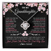 Love Knot Necklace 14K White Gold Finish | 1 | Personalized To My Granddaughter Gifts Necklace From Grandma Grandpa Love Precious Granddaughter Birthday Graduation Christmas Customized Gift Box Message Card | siriusteestore