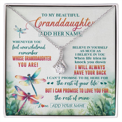 Alluring Beauty Necklace 14K White Gold Finish | 1 | Personalized To My Granddaughter Gifts Necklace From Grandma Grandpa Whenever You Feel Dragonfly Granddaughter Birthday Gifts Christmas Gift Box Message Card | https://siriusteestore.