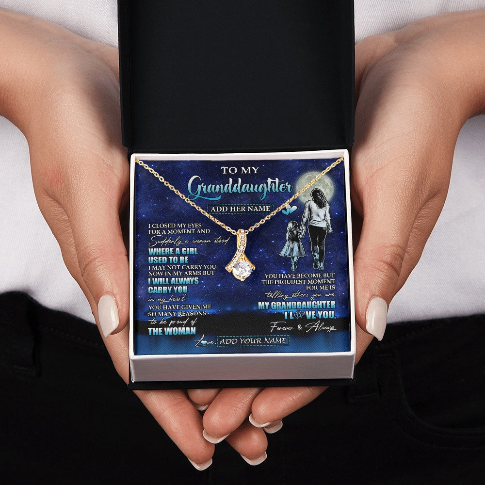 Alluring Beauty Necklace 18K Yellow Gold Finish | 2 | Personalized To My Granddaughter Gifts Necklace From Grandma I Closed My Eyes For A Moment Granddaughter Birthday Graduation Christmas Gift Box Message Card | siriusteestore.myshopify