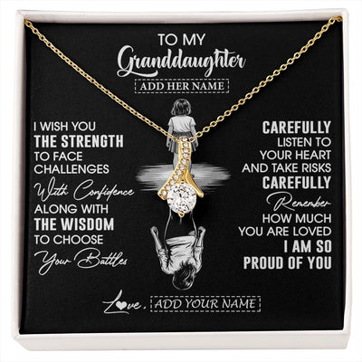Alluring Beauty Necklace 18K Yellow Gold Finish | 1 | Personalized To My Granddaughter Gifts Necklace From Grandma I Wish You The Strength Granddaughter Birthday Gifts Christmas Graduation Gift Box Message Card | https://siriusteestore.