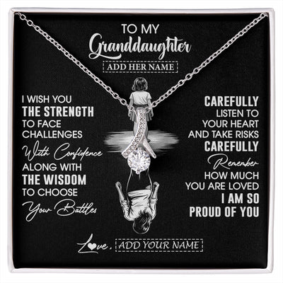 Alluring Beauty Necklace 14K White Gold Finish | 1 | Personalized To My Granddaughter Gifts Necklace From Grandma I Wish You The Strength Granddaughter Birthday Gifts Christmas Graduation Gift Box Message Card | https://siriusteestore.
