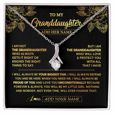 Alluring Beauty Necklace 14K White Gold Finish | 1 | Personalized To My Granddaughter Gifts Necklace From Grandma Meaningful Family Jewelry Birthday Gifts For Granddaughter Christmas Custom Gift Box Message Card | https://siriusteestore.