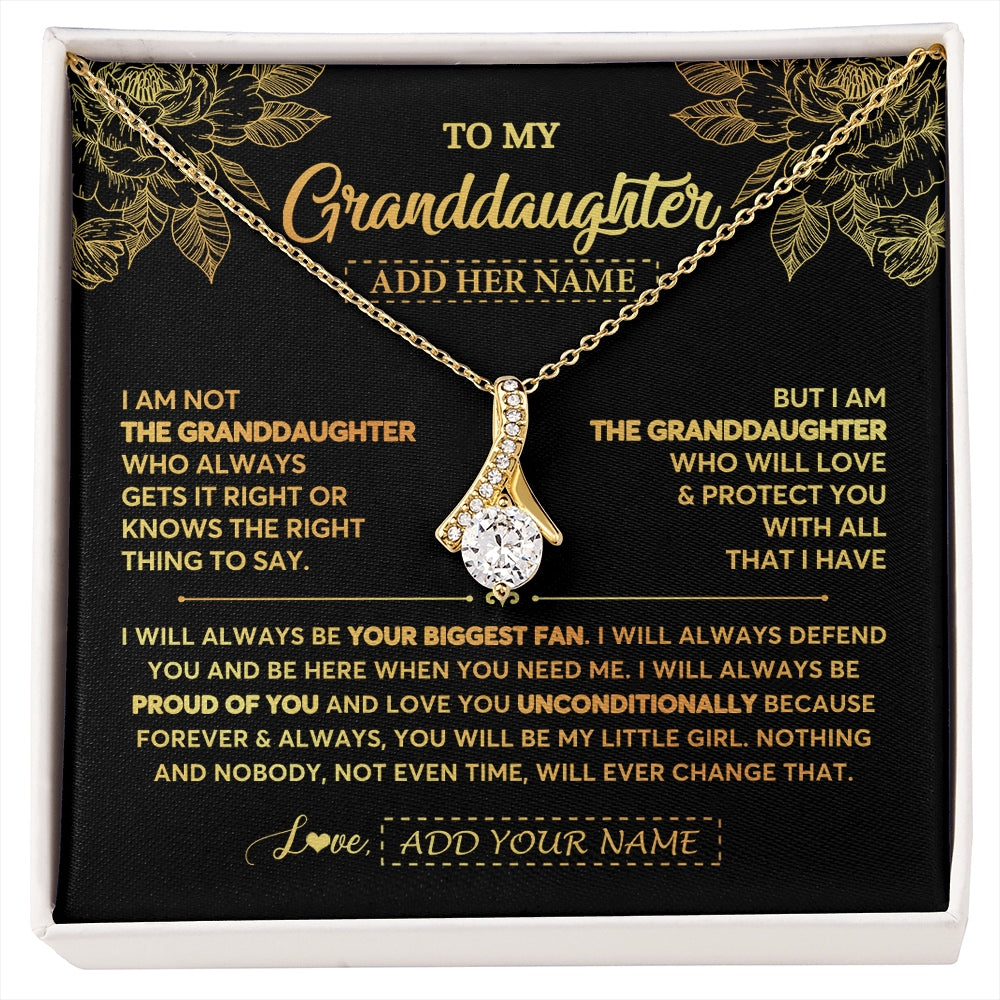 Alluring Beauty Necklace 18K Yellow Gold Finish | 1 | Personalized To My Granddaughter Gifts Necklace From Grandma Meaningful Family Jewelry Birthday Gifts For Granddaughter Christmas Custom Gift Box Message Card | https://siriusteestore.