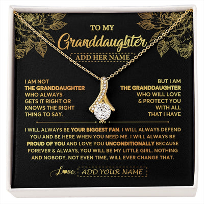 Alluring Beauty Necklace 18K Yellow Gold Finish | 1 | Personalized To My Granddaughter Gifts Necklace From Grandma Meaningful Family Jewelry Birthday Gifts For Granddaughter Christmas Custom Gift Box Message Card | https://siriusteestore.