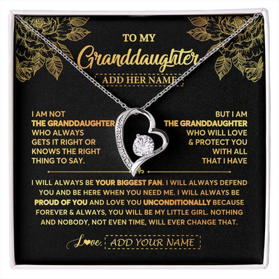 Forever Love Necklace 14K White Gold Finish | 1 | Personalized To My Granddaughter Gifts Necklace From Grandma Meaningful Family Jewelry Birthday Gifts For Granddaughter Christmas Custom Gift Box Message Card | https://siriusteestore.