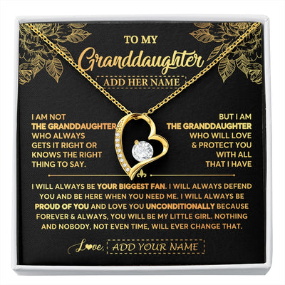 Forever Love Necklace 18K Yellow Gold Finish | 1 | Personalized To My Granddaughter Gifts Necklace From Grandma Meaningful Family Jewelry Birthday Gifts For Granddaughter Christmas Custom Gift Box Message Card | https://siriusteestore.