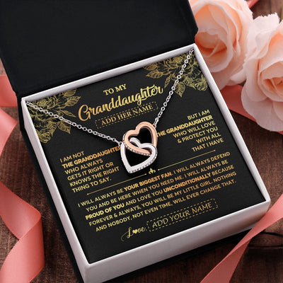Interlocking Hearts Necklace Stainless Steel & Rose Gold Finish | 2 | Personalized To My Granddaughter Gifts Necklace From Grandma Meaningful Family Jewelry Birthday Gifts For Granddaughter Christmas Custom Gift Box Message Card | https://siriusteestore.