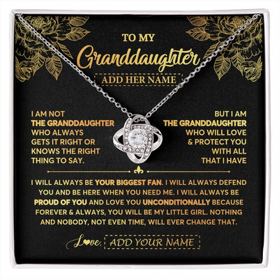 Love Knot Necklace 14K White Gold Finish | 1 | Personalized To My Granddaughter Gifts Necklace From Grandma Meaningful Family Jewelry Birthday Gifts For Granddaughter Christmas Custom Gift Box Message Card | https://siriusteestore.