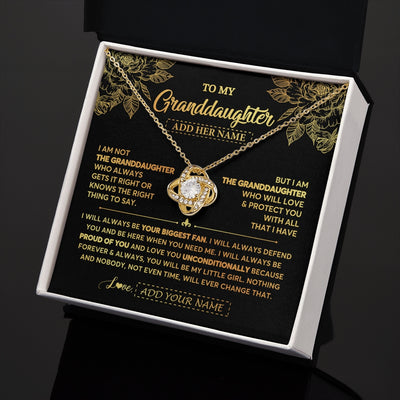 Love Knot Necklace 18K Yellow Gold Finish | 2 | Personalized To My Granddaughter Gifts Necklace From Grandma Meaningful Family Jewelry Birthday Gifts For Granddaughter Christmas Custom Gift Box Message Card | https://siriusteestore.