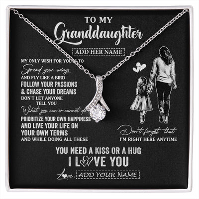 Alluring Beauty Necklace 14K White Gold Finish | 1 | Personalized To My Granddaughter Gifts Necklace From Grandma Nana My Only Wish For You Granddaughter Birthday Gifts Graduation Christmas Gift Box Message Card | siriusteestore.myshopify