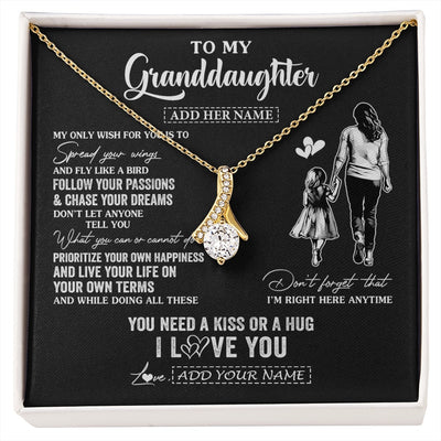 Alluring Beauty Necklace 18K Yellow Gold Finish | 1 | Personalized To My Granddaughter Gifts Necklace From Grandma Nana My Only Wish For You Granddaughter Birthday Gifts Graduation Christmas Gift Box Message Card | siriusteestore.myshopify