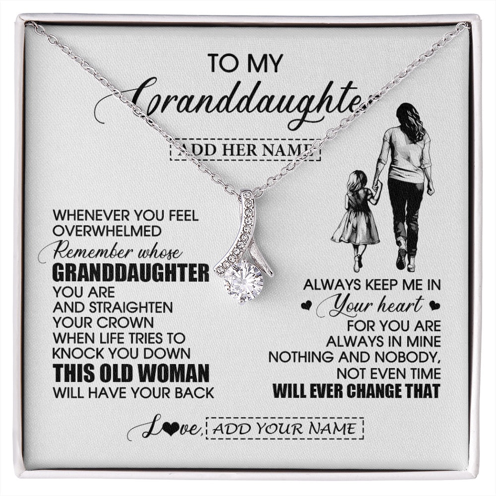 Alluring Beauty Necklace 14K White Gold Finish | 1 | Personalized To My Granddaughter Gifts Necklace From Grandma Nana Whenever Woman Unique Birthday Gifts For Granddaughter Christmas Gift Box Message Card | siriusteestore.myshopify