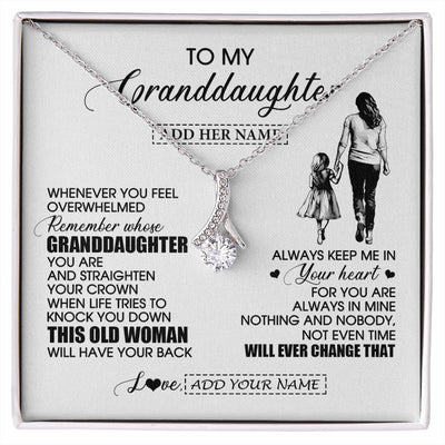 Alluring Beauty Necklace 14K White Gold Finish | 1 | Personalized To My Granddaughter Gifts Necklace From Grandma Nana Whenever Woman Unique Birthday Gifts For Granddaughter Christmas Gift Box Message Card | siriusteestore.myshopify