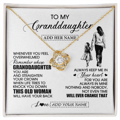 Love Knot Necklace 18K Yellow Gold Finish | 1 | Personalized To My Granddaughter Gifts Necklace From Grandma Nana Whenever Woman Unique Birthday Gifts For Granddaughter Christmas Gift Box Message Card | siriusteestore.myshopify