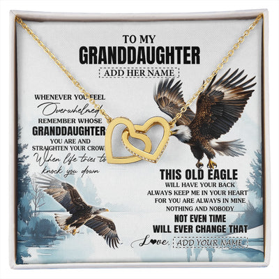 Interlocking Hearts Necklace 18K Yellow Gold Finish | 1 | Personalized To My Granddaughter Gifts Necklace From Grandma Whenever Eagle Unique Birthday Gifts For Granddaughter Christmas Jewelry Gift Box Message Card | https://siriusteestore.