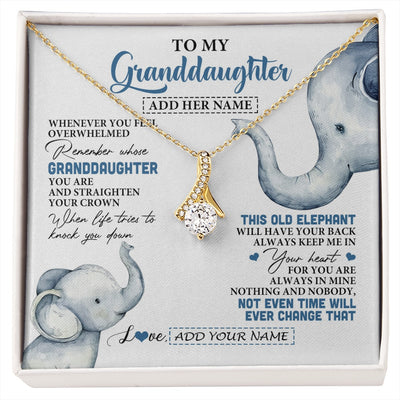 Alluring Beauty Necklace 18K Yellow Gold Finish | 1 | Personalized To My Granddaughter Gifts Necklace From Grandma Whenever Elephant Unique Birthday Gifts For Granddaughter Christmas Custom Gift Box Message Card | siriusteestore.myshopify