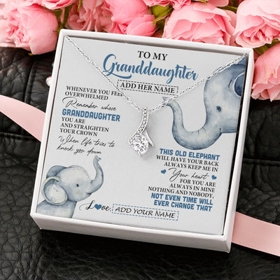 Alluring Beauty Necklace 14K White Gold Finish | 2 | Personalized To My Granddaughter Gifts Necklace From Grandma Whenever Elephant Unique Birthday Gifts For Granddaughter Christmas Custom Gift Box Message Card | siriusteestore.myshopify