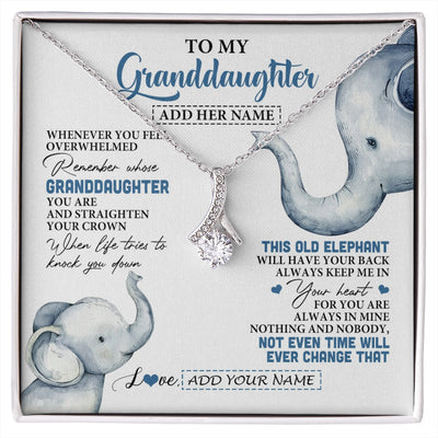 Alluring Beauty Necklace 14K White Gold Finish | 1 | Personalized To My Granddaughter Gifts Necklace From Grandma Whenever Elephant Unique Birthday Gifts For Granddaughter Christmas Custom Gift Box Message Card | siriusteestore.myshopify