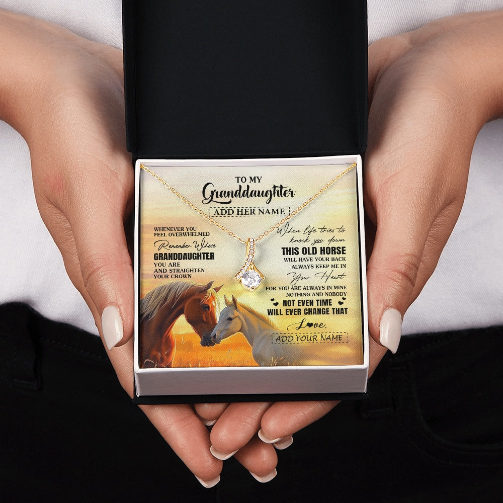 Alluring Beauty Necklace 18K Yellow Gold Finish | 2 | Personalized To My Granddaughter Gifts Necklace From Grandma Whenever Horse Unique Birthday Gifts For Granddaughter Graduation Christmas Gift Box Message Card | siriusteestore.myshopify