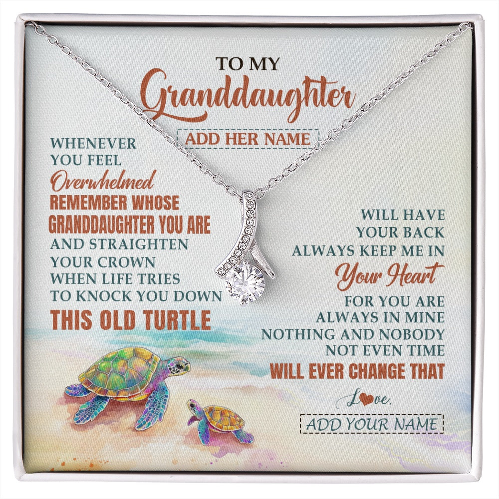Alluring Beauty Necklace 14K White Gold Finish | 1 | Personalized To My Granddaughter Gifts Necklace From Grandma Whenever Turtle Unique Birthday Gifts For Granddaughter Christmas Custom Gift Box Message Card | https://siriusteestore.