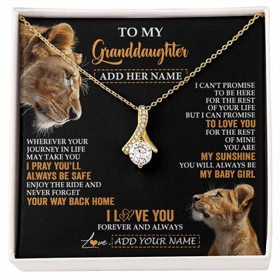Alluring Beauty Necklace 18K Yellow Gold Finish | 1 | Personalized To My Granddaughter Gifts Necklace From Grandma Wherever Your Journey In Life Lion Granddaughter Birthday Gifts Christmas Gift Box Message Card | https://siriusteestore.
