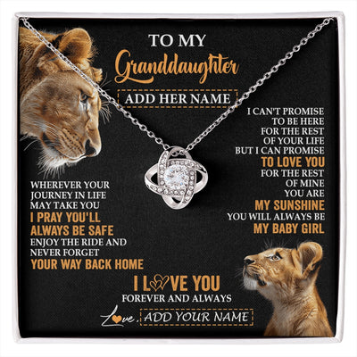 Love Knot Necklace 14K White Gold Finish | 1 | Personalized To My Granddaughter Gifts Necklace From Grandma Wherever Your Journey In Life Lion Granddaughter Birthday Gifts Christmas Gift Box Message Card | https://siriusteestore.