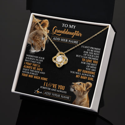 Love Knot Necklace 18K Yellow Gold Finish | 2 | Personalized To My Granddaughter Gifts Necklace From Grandma Wherever Your Journey In Life Lion Granddaughter Birthday Gifts Christmas Gift Box Message Card | https://siriusteestore.