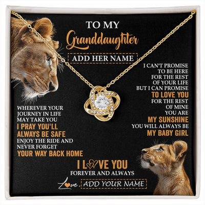 Love Knot Necklace 18K Yellow Gold Finish | 1 | Personalized To My Granddaughter Gifts Necklace From Grandma Wherever Your Journey In Life Lion Granddaughter Birthday Gifts Christmas Gift Box Message Card | https://siriusteestore.