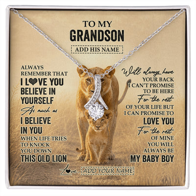 Alluring Beauty Necklace 14K White Gold Finish | 1 | Personalized To My Granddaughter Gifts Necklace From Grandpa Always Remember Lion Gifts For Granddaughter Birthday Graduation Christmas Gift Box Message Card | https://siriusteestore.